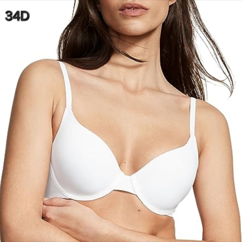 Victoria's Secret Full Coverage Lightly Lined T Shirt Bra White 34D